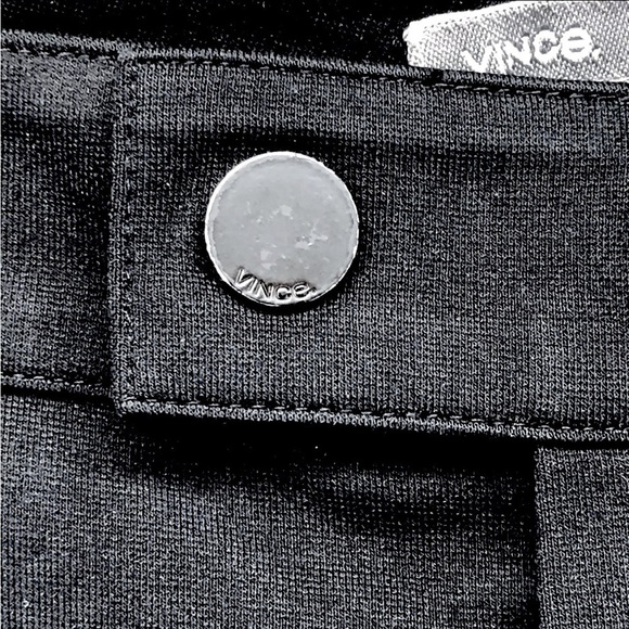 Vince Black Stretch Zipper Split Leg Hem High Waist Cigarette Pants Size 12 - Picture 4 of 6